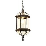 Außen High Light Glass Ceiling Pendelleuchte Victorian Aluminium E27 Patio Außenwasserdicht Hängelampe Landwirtschaftliche Landschaft Adjustable Droplight Laterne Veranda Terrasse Zaun Kronleuchter