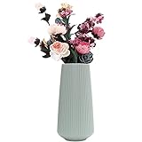 Kunststoff Vase, Imitation Keramik Blumenvasen, Moderne Dekorative Blumenvase, Nordic Blumenvasen, Vasen für Tischdeko für Küche Wohnzimmer Schlafzimmer Office, 30,5 cm groß(Grün)