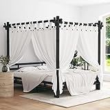 ZesenArt Home & Garden Tools-Himmelbett dunkelbraun 160x200 cm Bambus