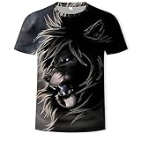 Kurzarmshirts Mit Rundhalsausschnitt Mit Löwenmotiv Tierisch Für Den Sommer Sportswear Fitness Tops,Sportswear Fitness Tops Für Den Sommer (XXXL,8)