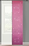 Gardinenbox 2er Set Schiebegardine Flächenvorhang Circle Strass Blickdicht und Voile Paneel transparent, 245x60, Pink, 85625