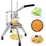 FURLOU Kommerzieller Gemüse- und Obstschneider, 1/4-Zoll-Klinge, robust, professioneller Lebensmittelwürfelschneider, Kattex Pommes-Frites-Schneider, Zwiebelschneider, Edelstahl, for Tomaten, Paprika,