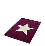 HANSE Home Design Velours Stern 140x200 cm Teppich, Polypropylen, violett/lila Creme, 140 x 200 x 0.9 cm