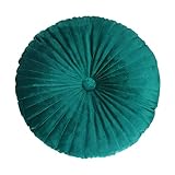 YILANLAN Einfaches Kürbiskissen, rundes Plüsch-Bodenkissen, verdicktes Plüsch-Tatami-Kissen, Bürostuhlkissen, einfache Raumdekoration (35cm*8cm, Green)