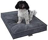 MyBestBuddy Hundekissen Visco grau 70x50 cm POSO M mit Viscoseschaum-Füllung, 40°C waschbar mit flauschigem Bezug - Hundematte BZW. Hundebett für kleine Hunde, 70 x 50 cm