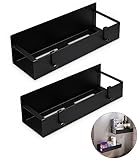 Zawaer Magnetisches Regal, 2PCS Magnetische Ablage Für Kühlschrank, Magnet Gewürzregal, Hängend Kühlschrank Regal,Gewürzregal Wand Aus Metall,Gewürz Organizer,Für Küchen Organizer Aufbewahrung.Schwarz