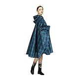 LAMA Mode Regenponcho Unisex Regenmantel Atmungsaktiv Regencape Leicht Regenjacke Regenschutzbekleidung Raincoat als Picknickdecke Sonnensegel für Herren Damen Wandern Camping Reisen, Grün kariert