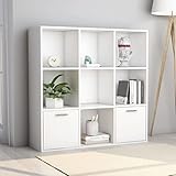 TOYOCC Regale, Bücherregale und Standregale, Bücherschrank, Weiß, 98 x 30 x 98 cm