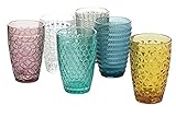 Villa d'Este Home Tivoli Geometrie Set 6 Getränkegläser aus Glas 380 ml