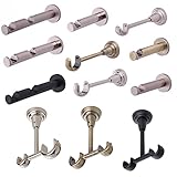 MDEKOR Deckenträger 2-läufig Schwarz Matt Deckenhalter mit Metallmontageplatte für Gardinenstange 19 mm Abstand kürzbar