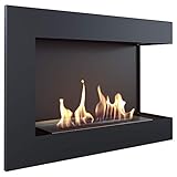 KRATKI Biokamin 700x280mm Wandkamin Ethanol Kamin Dekokamin schwarz Eck-kamin