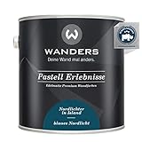 Wanders24 Pastell Erlebnisse (2,5 Liter, blaues Nordlicht) edelmatte Wandfarbe - Feine Farben - in 90 Farbtönen - Wandfarbe Petrol - Made in Germany
