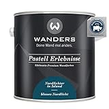 Wanders24 Pastell Erlebnisse (2,5 Liter, blaues Nordlicht) edelmatte Wandfarbe - Feine Farben - in 90 Farbtönen - Wandfarbe Petrol - Made in Germany