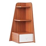 GRFIT Bücherregale 3 Stufe Desktop Corner Bücherregal mit 1 Schubladen Bücherregal Bürobedarf Holz Schreibtisch Organizer Zubehör Anzeigegestell Bücherregale Standregal (Color : A)