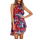 Damen Spitzenkleid Brautjungfer Elegant Cocktailkleid Frauen Print Sommerkleider Für Neckholder Sommerkleid Fließendes Ärmelloses Knielanges Unregelmäßiges Strandkleid Damen Strickkleid Herbst Winter