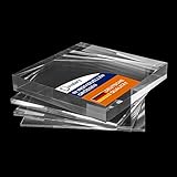 Develory Premium Acrylglas transparent - Stärke 2mm bis 50mm - Länge + Breite 0,1m bis 1,5m - Auswahl 100 x 100 x 12mm // Glasklar Scheibe Zuschnitt - wie Plexiglas - PMMA - für Lasergravur