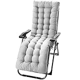 OQOPO Outdoor/Indoor Garten Terrasse Sonnenliege Stuhlkissen Dicke weiche Möbel Chaiselongue Sitzpolster 43 x 16 Zoll Waschbare rutschfeste Rückenlehne Sofa Bankkissen Grau