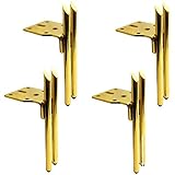 AWCPP 4-Teiliges Set Aus Metall-Möbelbeinen, Moderne Sofa-Schrankbeine, Zur Ankleide-Tabelle Reparatur Und Restaurierung, Kleiderschrank, Couchtisch, Contertop-Regalbett, Starker Tragetasche,Gold