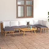 Festnight Gartenmöbel Set Holz Garten Loungemöbel Set Garten Lounge Holz Garten Sofa Balkon Lounge Holz Ecksofa Garten Gartengarnitur Terassenmoebel Set mit Massivholz Akazie 8-TLG-2