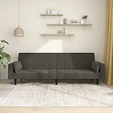 JUNZAI Schlafsofa mit Zwei Kissen, Schlafsofa, Schlafcouch, Couch Mit Schlaffunktion, Sofa Bed, Sofas & Couches, Bettsofa, Hellgrau Polyester