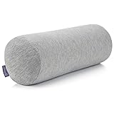 DYNMC you Bequeme Nackenrolle mit Bezug aus weichem Bambus, Oeko-TEX - Premium Kissen rund aus Memory Foam Flocken - Perfekt als Reisekissen, Knierolle, Nackenkissen, Rückenkissen Sofa by Grau