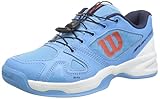 WILSON Rush PRO JR QL Jugend/Kinder Tennisschuhe, blau/weiß/orange, 39 EU