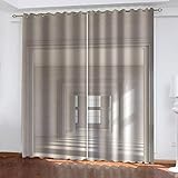 SAKKAI Vorhänge Blickdicht Thermogardine Wohnzimmer Mit Ösen, Verdunkelungsvorhang Schlafzimmer 3D Kreativer Flurraum Druck Muster Vorhang Kinderzimmer Fensterdekoration 2Er Set 300X270cm