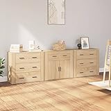 UYSELA Home Sets mit Sideboards, 3 Stück, Sonoma-Eichenholz