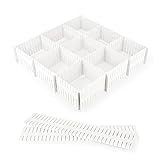 Verstellbare Kunststoff-Schubladen-Teiler DIY-Aufbewahrungsregale Haushaltsfreie Kombinationstrennwand Platzsparende Unterteilungswerkzeuge für Küchenaufbewahrung, Schlafzimmer, Kommode, Büro (20 PCS)