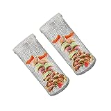 HICCVAL Grillkorb, 2 Stück, Edelstahl-Drahtgeflecht, Zylinder-Grillkorb, tragbar, für Outdoor, Camping, antihaftbeschichtet, Grilltasche für Fisch, Gemüse, 2 Stück, groß, 30 x 9 x 9 cm