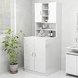 DCRAF Möbelset Waschmaschinenschrank Hochglanz Weiß 70,5x25,5x90 cm