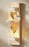 Wandwindlicht Herzflackern aus recyceltem Holz, Wand-Kerzenhalter im dezenten Used Look, Wand-Teelichthalter, Teelicht Wandhalter, Wand-Deko