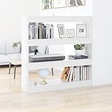 homiuse 3 Regale Bücherregal/Raumteiler Hochglanz-Weiß 100x30x103 cm BüCherregal Regal Wand WüRfelregal Kinderregal BüCherregal Holz Buchregal BüCherschrank Aufbewahrungsregal Korridor&Zimmer