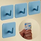 DEKAZIA® 4 Kleiderhaken Kinder blau | Garderobenhaken Kinder Kindergarderobe Haken Kindergarderobe Haken Wandhaken Kinder Kleiderhaken Kinderzimmer Klebehaken Kinder Haken Garderobe Kinderhaken Wand