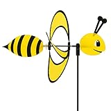 CIM Windspiel - Little Magic Bee - UV-beständig und wetterfest - Windrad: Ø28cm, Motiv: 35x13cm, Gesamthöhe: 85cm - inkl. Fiberglasstab