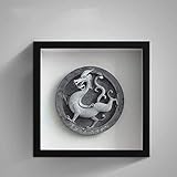 BROHN Wanddekoration aus Metall für Zuhause, Moderne Skulptur Wanddekoration Kreative Schlafzimmer Wohnzimmer Wanddekorationen Neue chinesische Stil Wandmausbilder Statuen (Farbe: Silber, Größe: b)