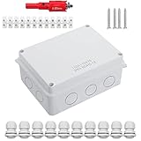 Abzweigdose IP65 Wasserdicht,Verteilerdose Aufputz,IP65 wasserdichter aufputz-abzweigkasten,ABS Abzweigdose Groß,Abzweigdose Unterputz für Feuchträume,Verteilerdose(150x110x70mm)