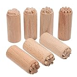 Healifty 7-teiliges Holzstempel, Modelliermuster, Stempel-Set, Holz, Ton, Keramik, Stempel, Ton, Nudelholz, Druckblöcke für DIY Planer Scrapbooking