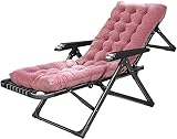 JIBELL Freizeitstuhl Zuhause Freizeitstuhl Garten Lounge Stuhl Tragbar Klappbare Sonnenliege Liegestühle mit Kissen Outdoor Liegestühle (Farbe: Rosa)