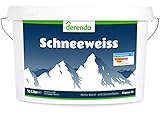 derendo schneeweiss Innenfarbe weiß 10l, universelle Wandfarbe weiß hohe deckkraft, weisse wandfarbe 10l matt weiss für innen, Ausbesserungsfarbe für weisse Wände 10 Liter