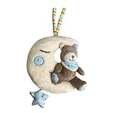 Baby-Nova Spieluhr Mond mit Teddy Bär, Einschlafhilfe für Babys, Musikspieluhr Brahms Wiegenlied, Schlafhilfe zum Aufhängen – weitere Melodien & Motive verfügbar
