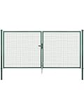 Alberts 603106 Wellengitter-Doppeltor | verschiedene Breiten und Höhen - wahlweise in verschiedenen Farben | grün | Breite 300 cm | Höhe 150 cm