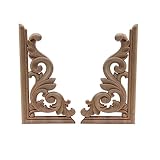 Dekoration Holzschnitzerei 2 Stück Unlackierte Retro Holzapplikationen Holzaufkleber Onlays Bastelarbeiten Blätter Ovale Lange Blumen Gummiholz Eckschrank Fenster 10 X 5.5 Cm