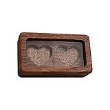 Rechteckige Ringschatulle, Ringbox Hochzeit Holz, Kleine Ringschatulle, Verlobungsring Box, Ringschachtel für Antrag, Hochzeit, Zeremonie, Ringträger