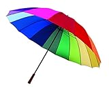 Inspi Regenschirm Regenbogen Partnerschirm Stockschirm Golfschirm Schirm bunt XL 131cm