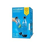 SodaStream DuoPack Fuse 2x 1L KST-Flasche - spülmaschinengeeignet (BPA frei) - Ersatzflaschen für SodaStream Wassersprudler mit PET-Flaschen, Schwarz, 9x17.2x29