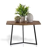 casamia Couchtisch 56 x 48 cm Beistelltisch nachhaltig Wohnzimmer Tisch Inka Metall Gestell schwarz