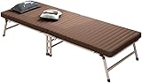 JIBELL Freizeitstuhl Terrasse Lounge Stühle Liegestühle Klapplaken Menschen Mittagessen Bett Einfaches Büro Nickerchen Bett Erwachsene Campingbett Begleitbett (Farbe: Braun)