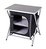 Spetebo Alu Campingschrank faltbar - 64x60x45cm - Camping Faltschrank Campingtisch Mehrzweckschrank Küche Vorzelt Zubehör