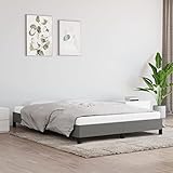 MOONAIRY Bettgestell, Bett, Familienbett, Bettrahmen, Bed Frame, Bettstell, Bettboden, Dunkelgrau 140x200 cm Stoff